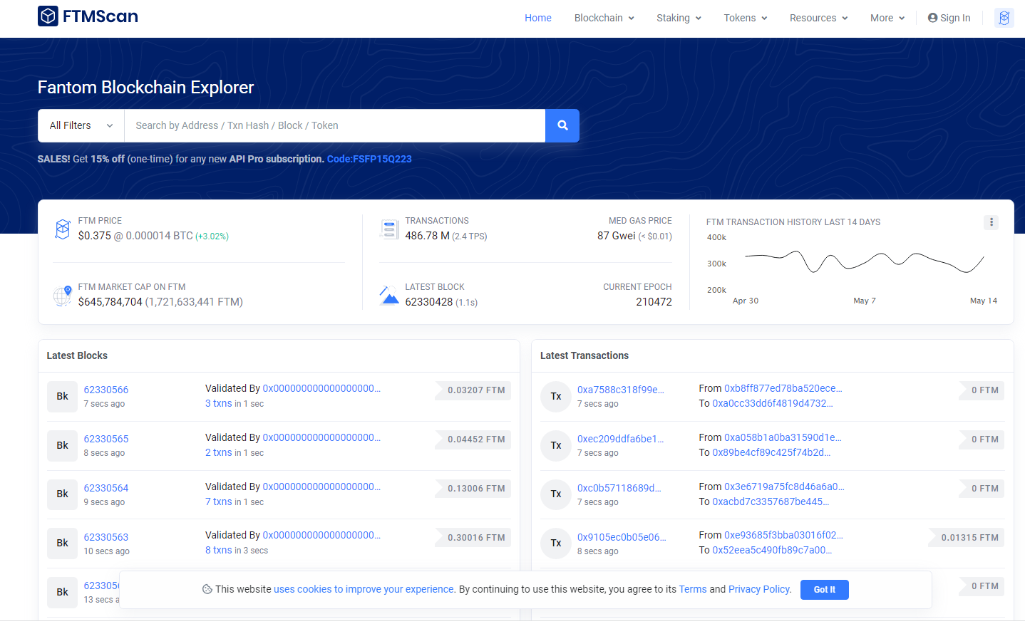 Fantom (FTM) Blockchain Explorer